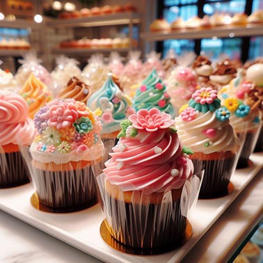 Cupcakes presentados para venderse
